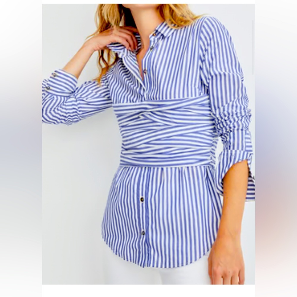 NWT Veronica Beard Baylor corset shirt
